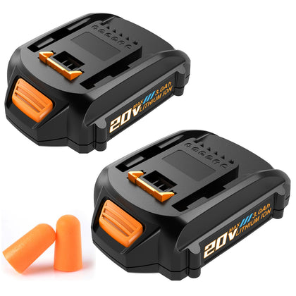 2Pack 3000mAh Battery Replacement for Worx PowerShare 20V Batteries WA3520 WA3525 WA3575 WA3669 WG151s WG155s WG251s
