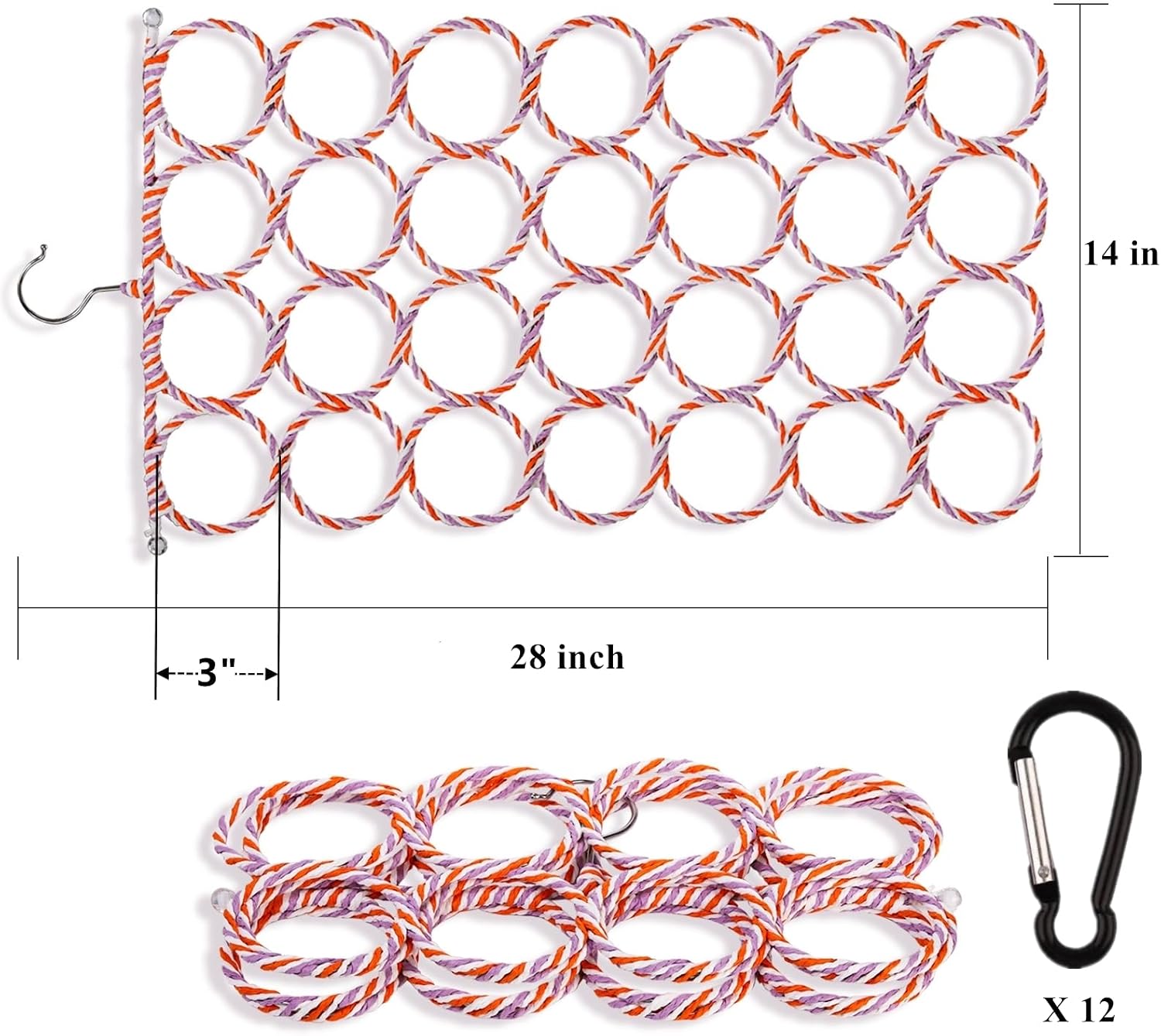 4 Pack Parrot Bird Swing Hanging Toys, Rat Climbing Ladder Rope Perch, Net Toy for Cage, Mouse, Mice, Parakeets