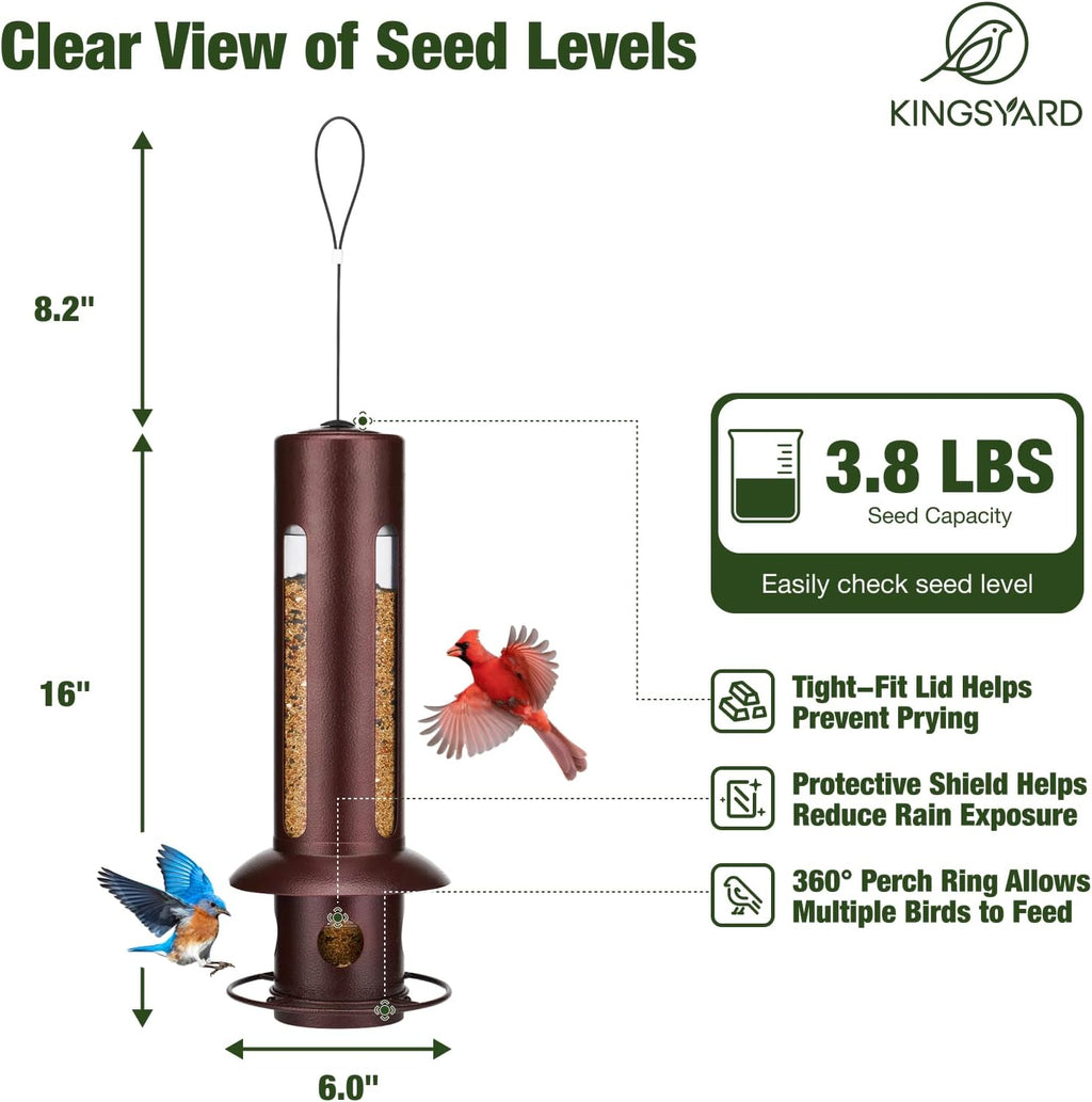 Squirrel Proof Hanging Bird Feeder for Outdoors