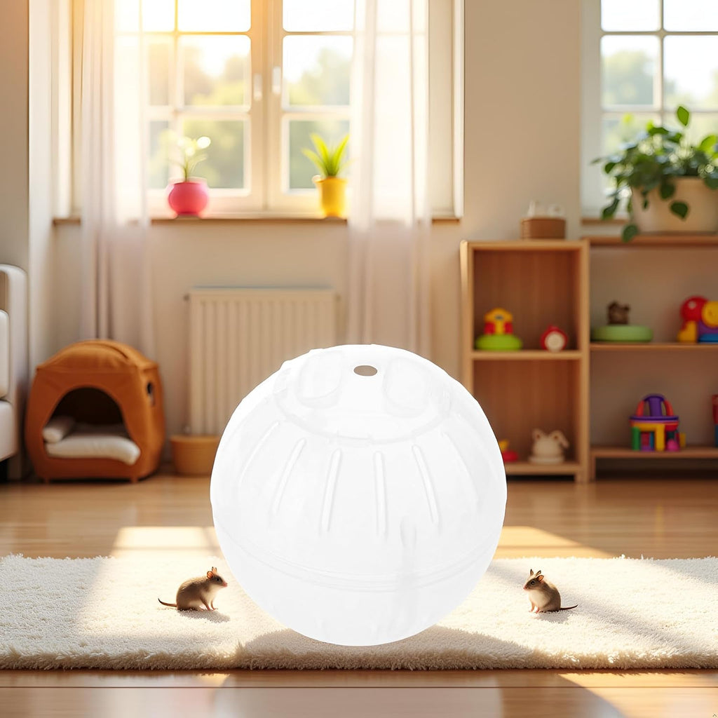 White-Transparent Silent Exercise Ball,Plastic Spinner Hamster Running for Sugar Gliders Small Mice Gerbils