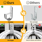 MooxHAI 30 Pack 2 Inch J Hooks for Cable Management with Retainer Clips