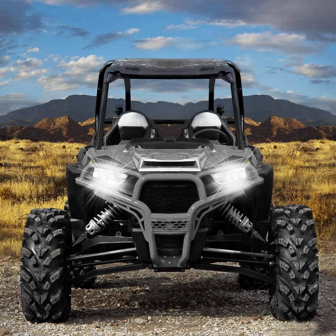 KEMIMOTO Front Headlight Compatible with Polaris RZR XP 1000