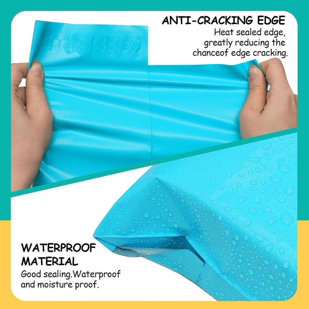 Poly Mailers 10 x 13 Inch, 100 Count, Blue 2.4 Mil Self-Seal Bags