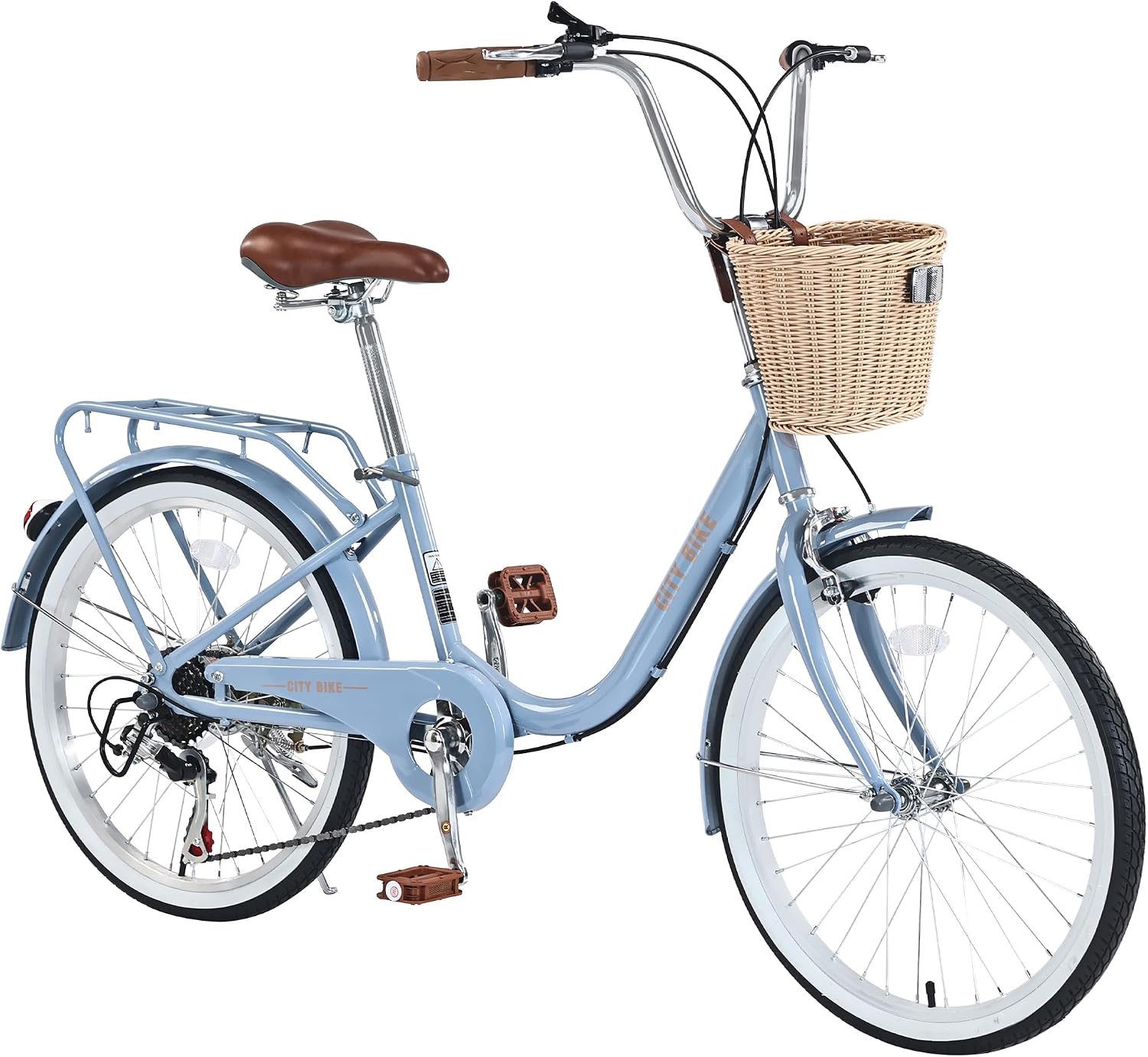 22/26 Inch Women's Bike Beach Cruiser Bike for Women/Girls，City Hybrid Bike 7 Speeds Adult Bicycle Commuter Bike for