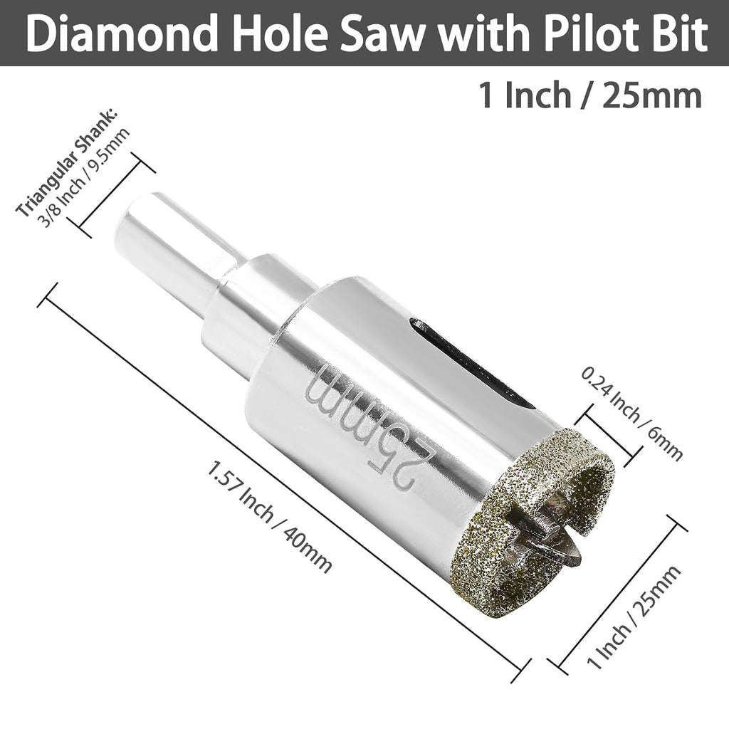 1 Inch Diamond Hole Saw with Pilot Drill Bit
