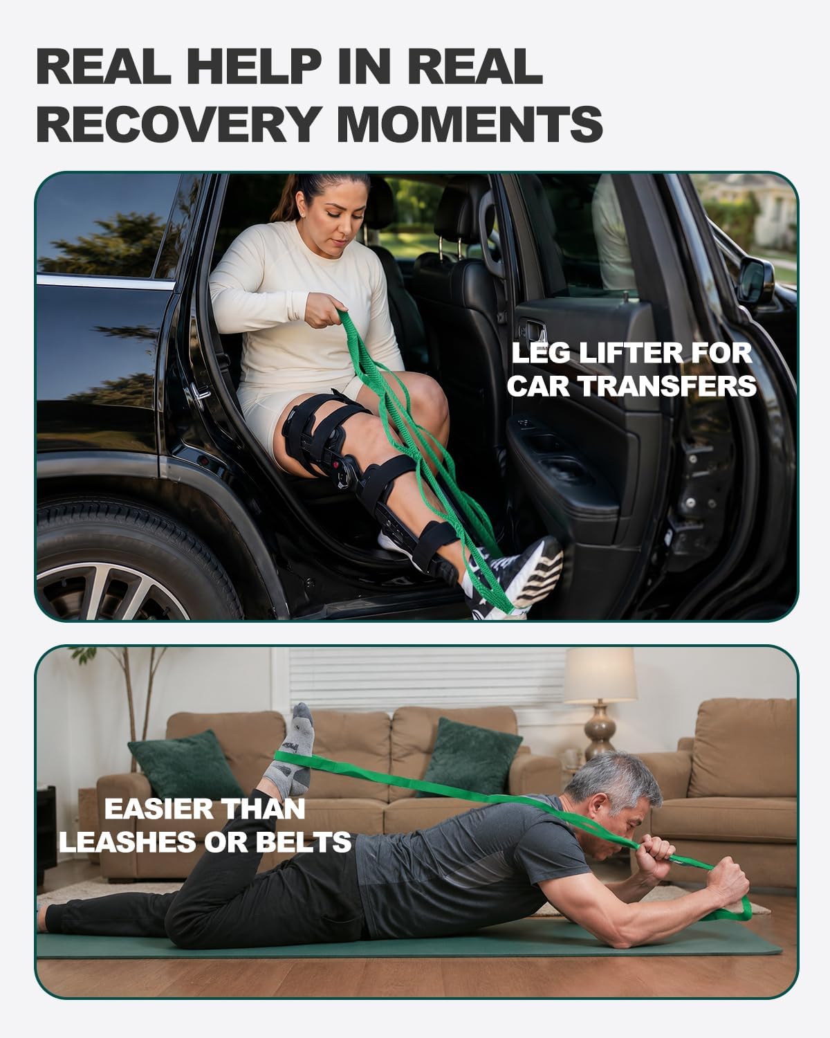 Stretching Strap with Loops for Physical Therapy,Non-Elastic