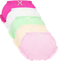 5-Pack Infant Baby Girls Ruffle Diaper Cover Elastic Bloomer Toddler Girl's Cotton Shorts Toddler Underwear