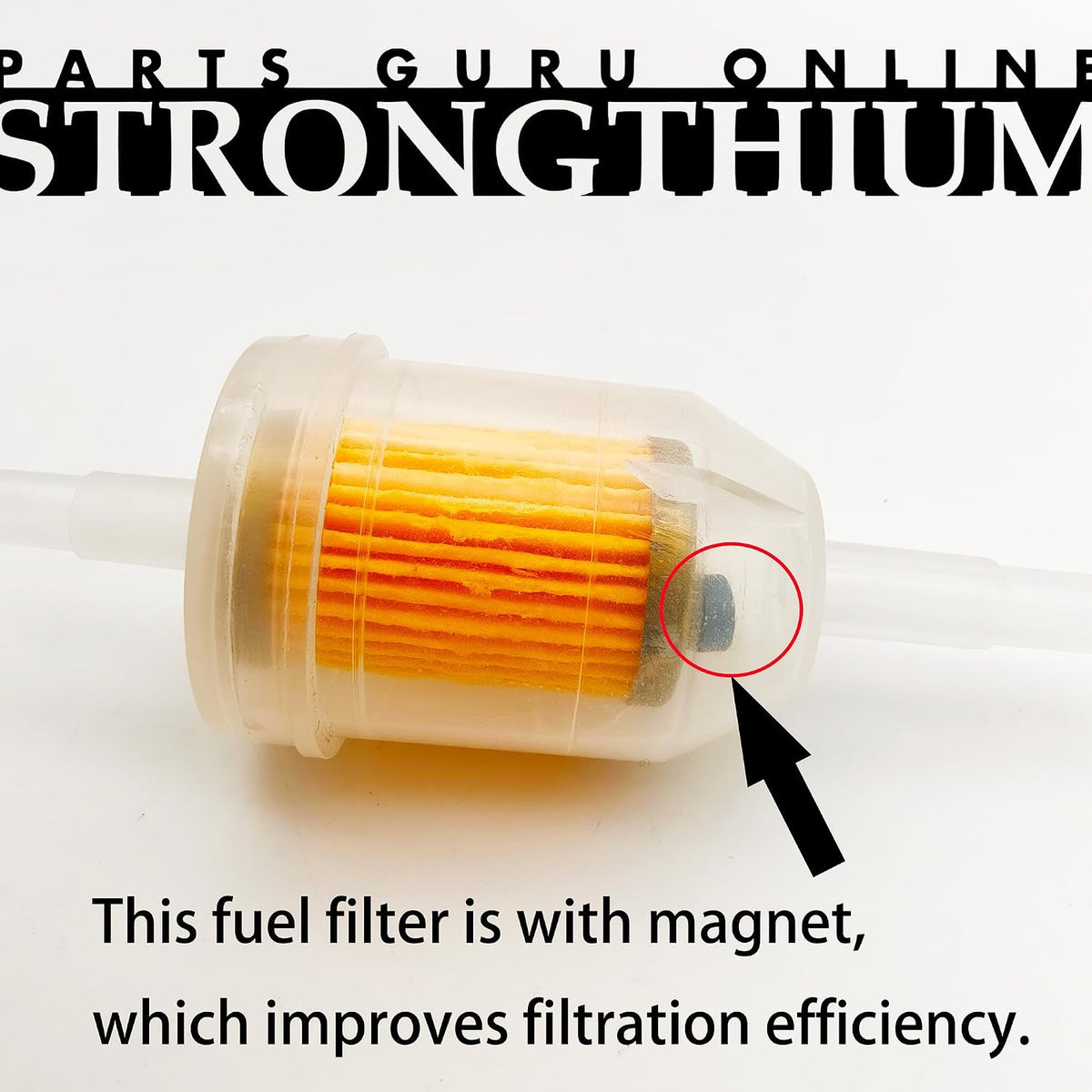 Strongthium 10PCS 1/4" & 5/16" Inline Fuel Filters with Magnet