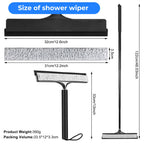 Shower Squeegee with Long Handle, Telescoping Window and Floor Wiper