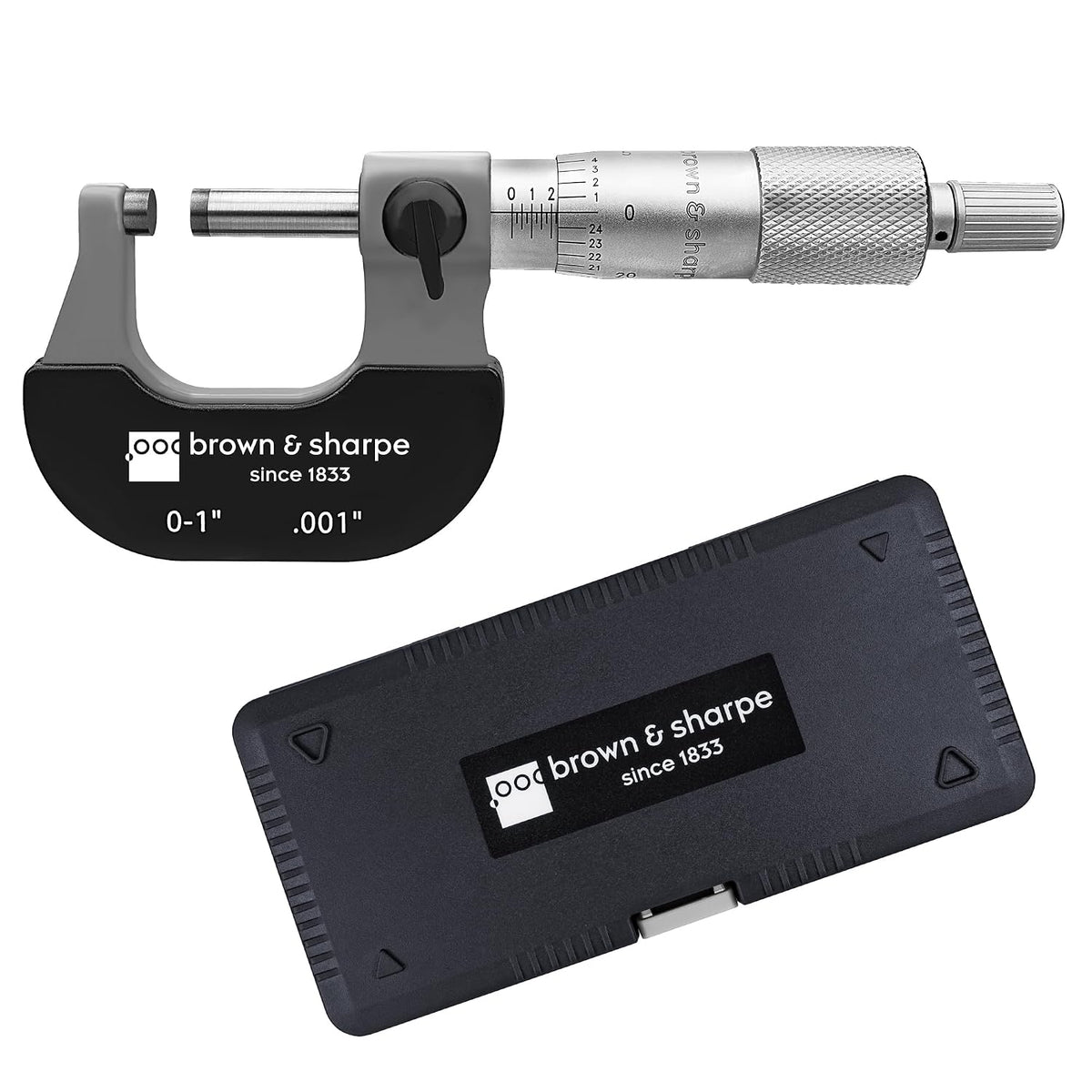 Brown & Sharpe 0-1" Outside Micrometer, 0.001" Graduation, Carbide Faces
