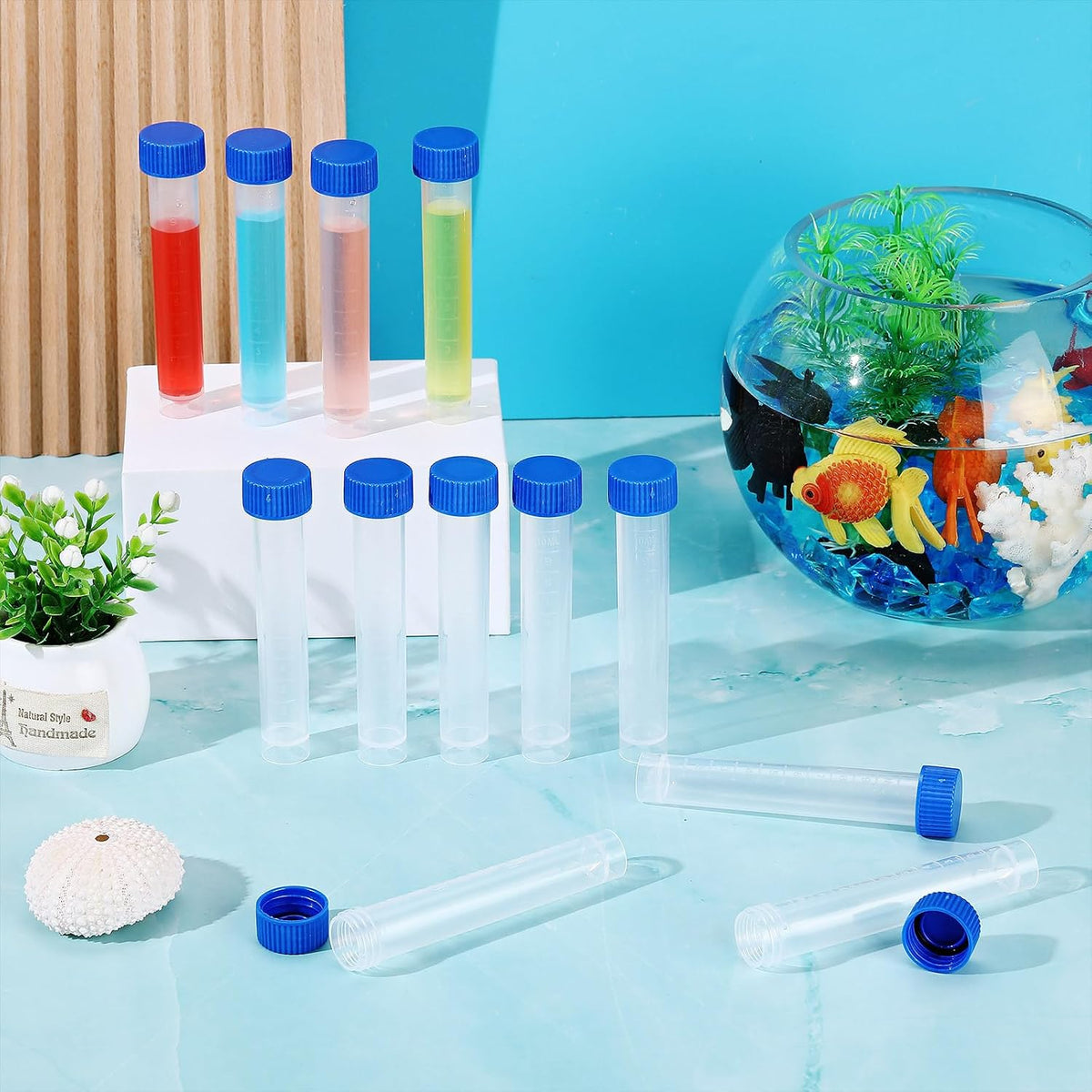 12 Pcs 10ml Replacement Test Tubes for Aquarium Test Kits, Blue