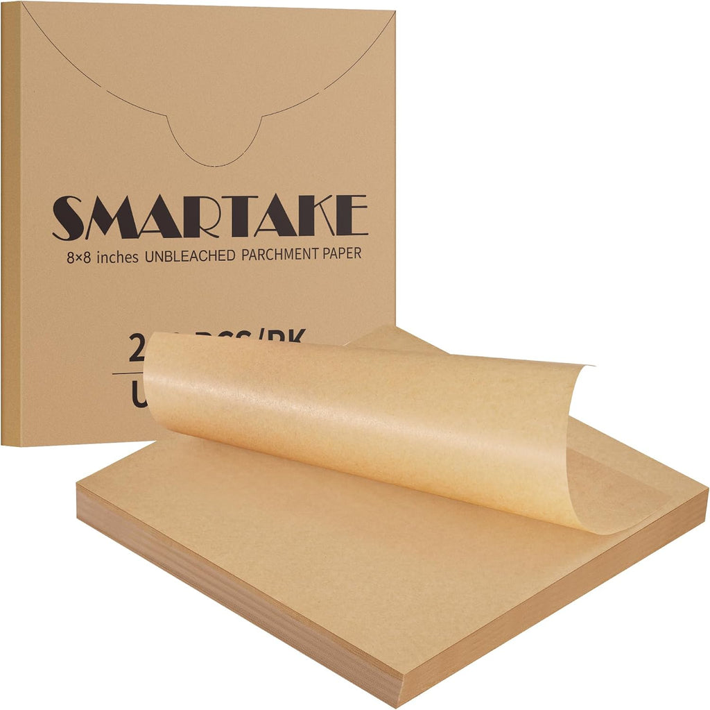 Square Parchment Paper Sheets, Non-Stick, 8x8 Inches, 200Pcs