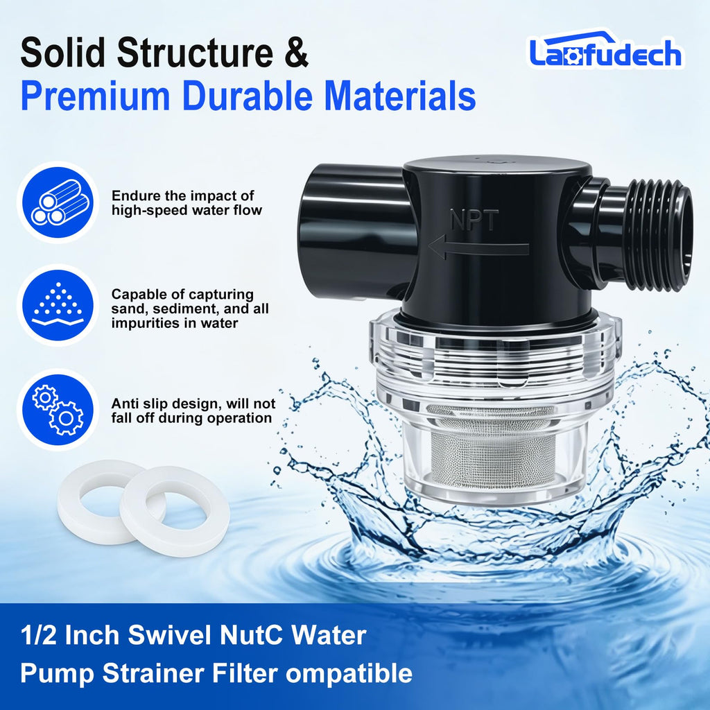 Laofudech Twist‑On Water Pump Strainer Filter