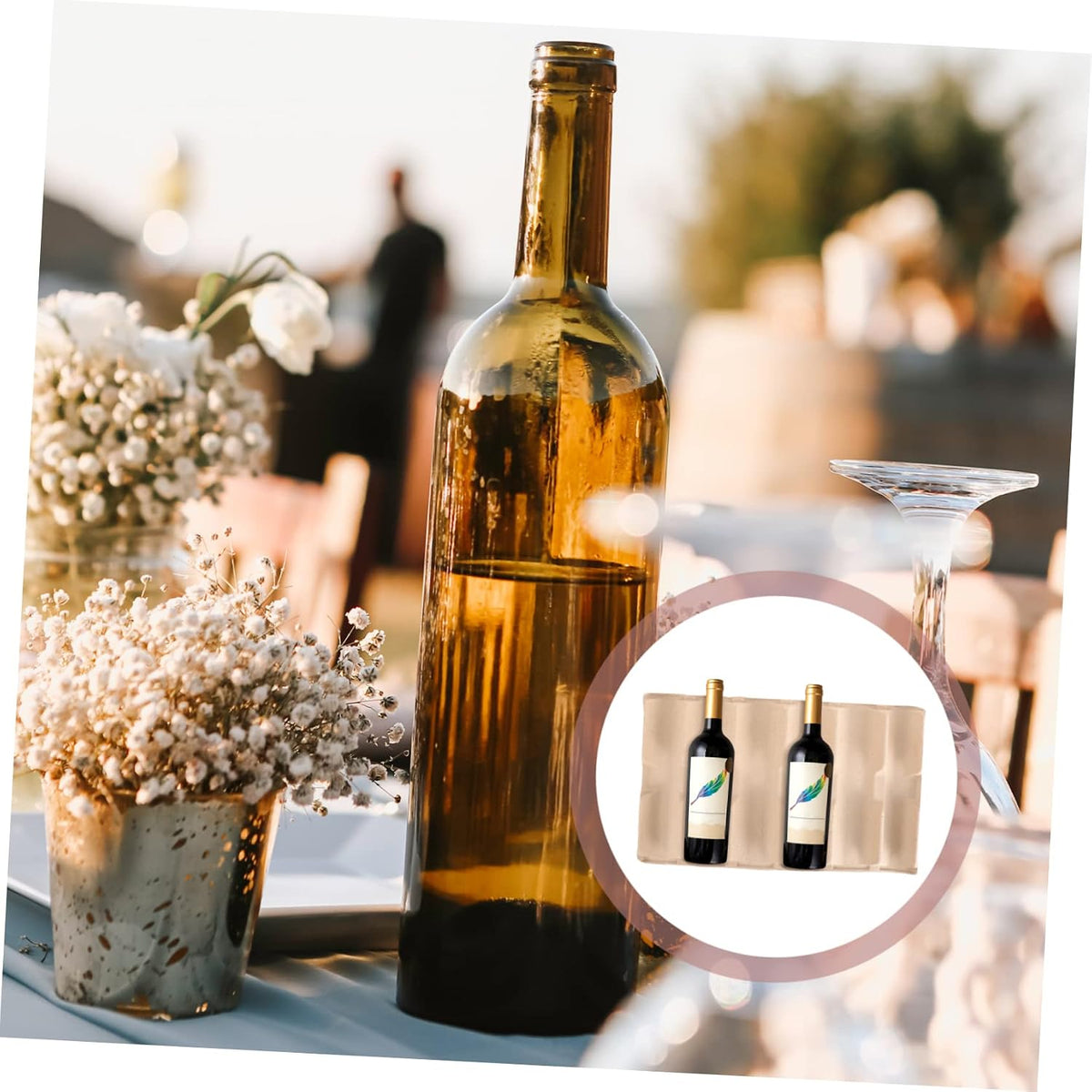 Xmas 6pcs Paper Pulp Wine Bottle Shipping Tray Holder