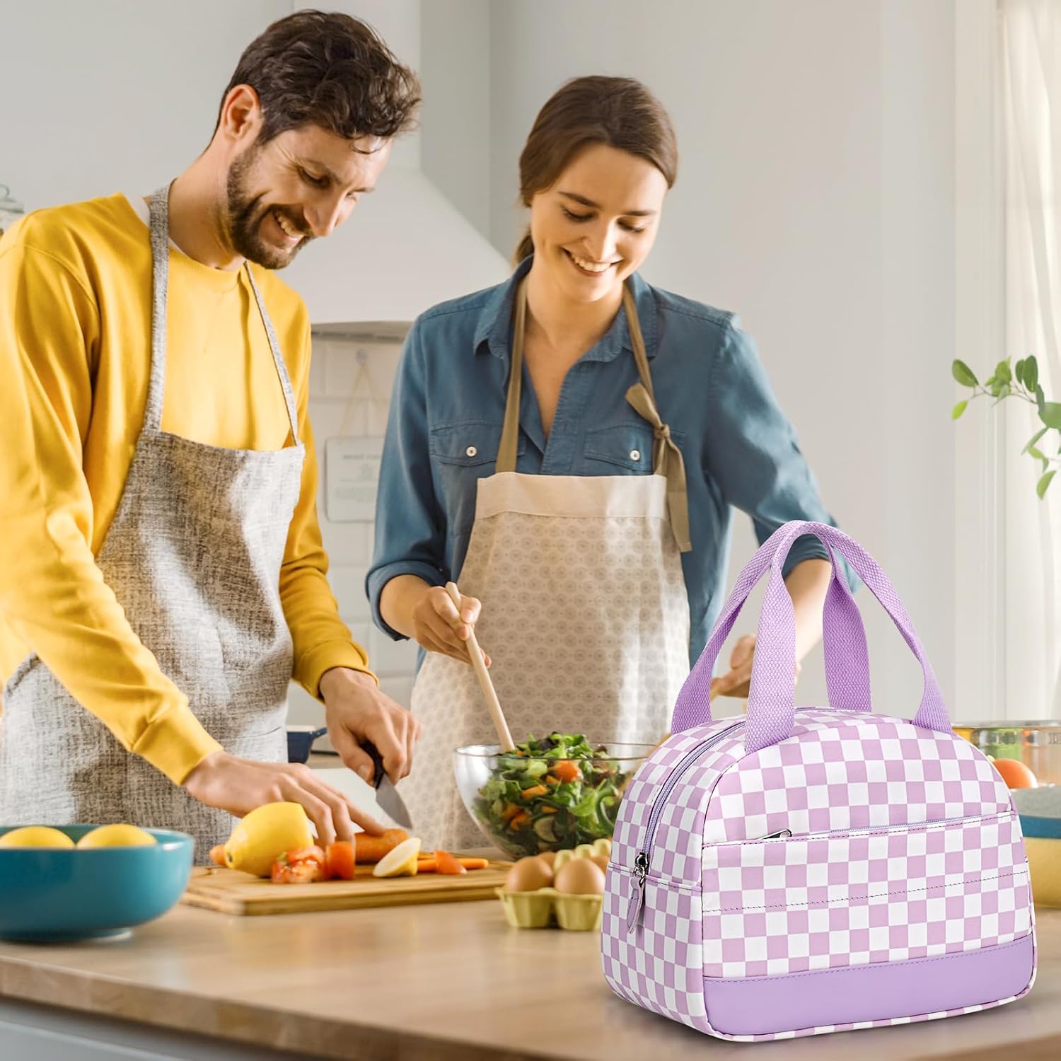 Purple Lunch Bag for Girls, Lunch Box Kids, Insulated LunchBox for Women | Cute Lunchbox, Aesthetic Lunch bag