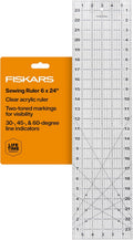 6" x 24" Sewing & Quilting Ruler with Gridlines, Clear/Black | Cut Fabric from the Bolt, Easy to Read Measurements