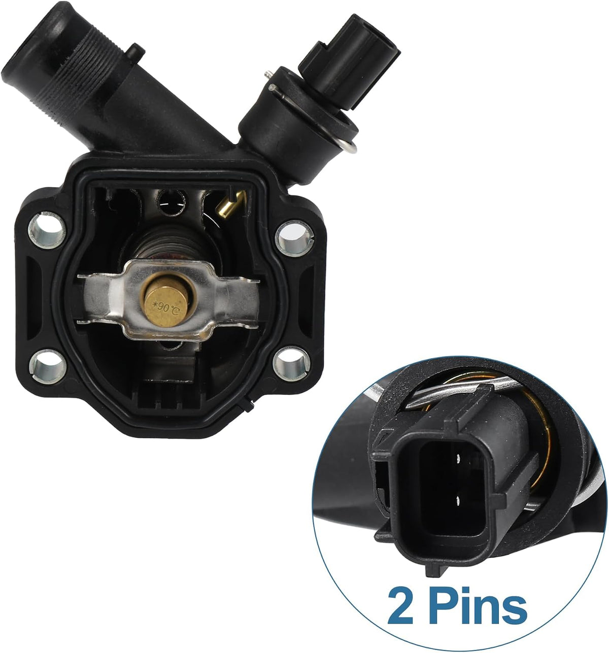 X AUTOHAUX Thermostat Housing Assembly LR006071 Engine Coolant Thermostat Housing Assembly for Volvo XC60 S60 V60 S80 V70 XC70 for Land Rover LR2