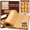 400PCS Parchment Paper Baking Sheets, 12"x16" Unbleached Precut Half Parchment Paper for Baking, Non-Stick Baking