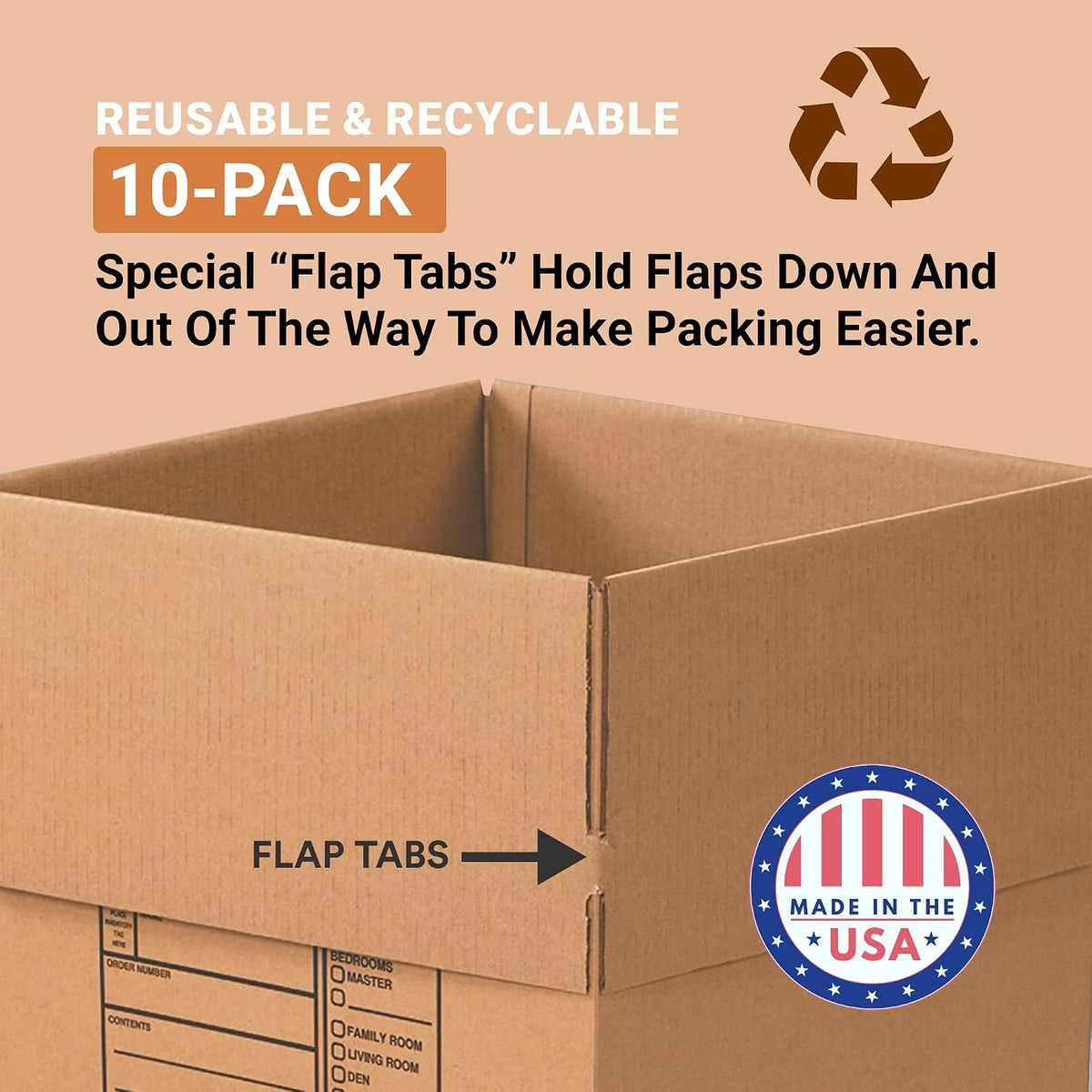 Heavy-Duty Shipping Boxes Holds 65lbs, 24x18x18, 10-Pk