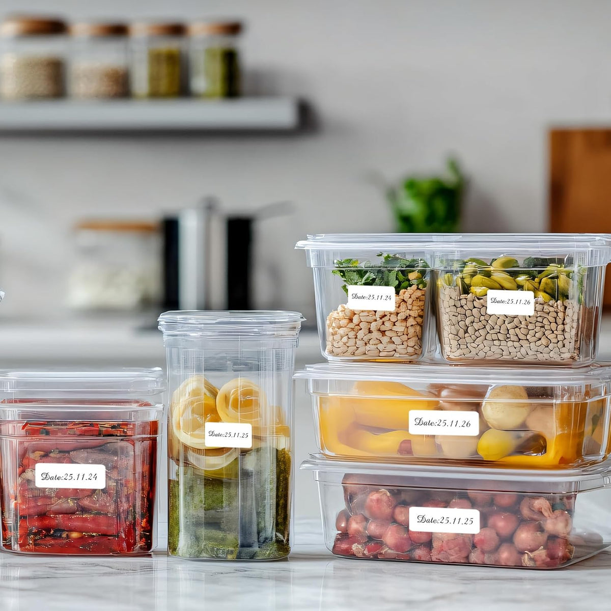 1000 Blank Removable Labels, Blank Removable Freezer Labels Water Oil Resistant with Perforation Line for Food
