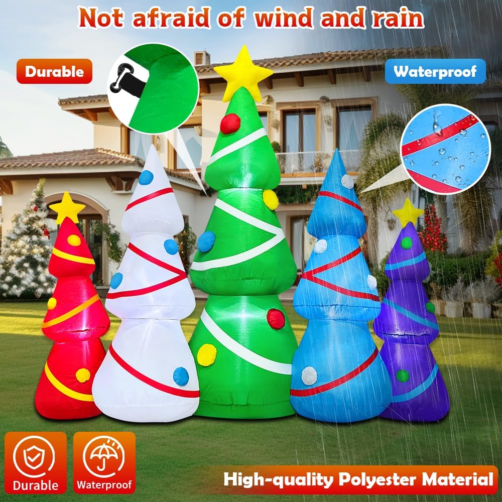 6.5FT Long Christmas Inflatable Tree Set Outdoor Decoration Giant Christmas Inflatable Tree Blow up Yard Decorations
