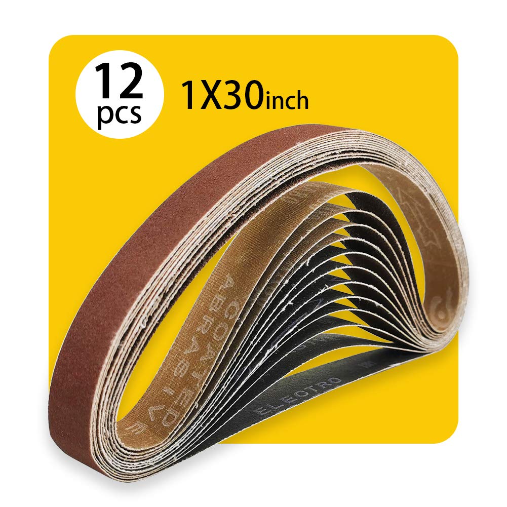 1x 30 Inch 80 Grit Sanding Belt | Premium Aluminum Oxide Sanding Belt | Premium Sander Sandpaper – 12 Pack