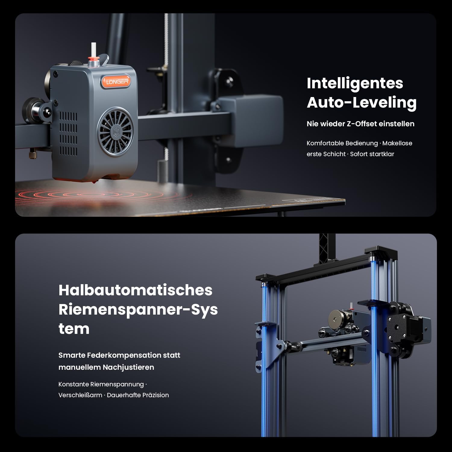 LK10 3D Printer, Auto Bed Leveling, 500mm/s High-Speed Printing, 300°C Direct Drive Extruder, CoreXY All-Metal Frame