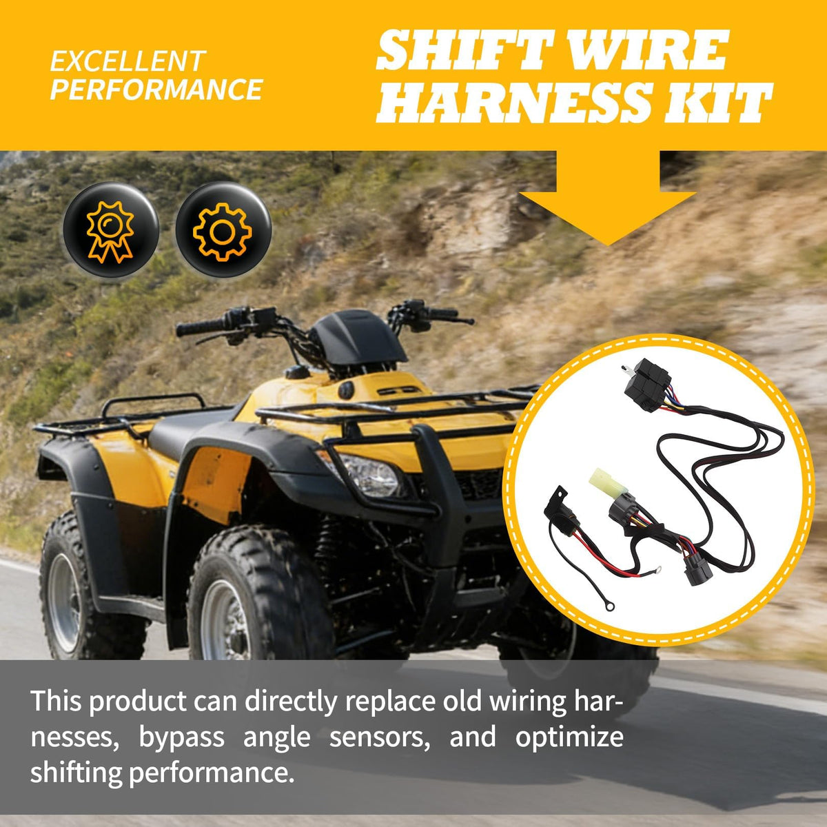 Jecoupoon Shift Wiring Harness Kit Compatible with Rancher 350 ES 00-06