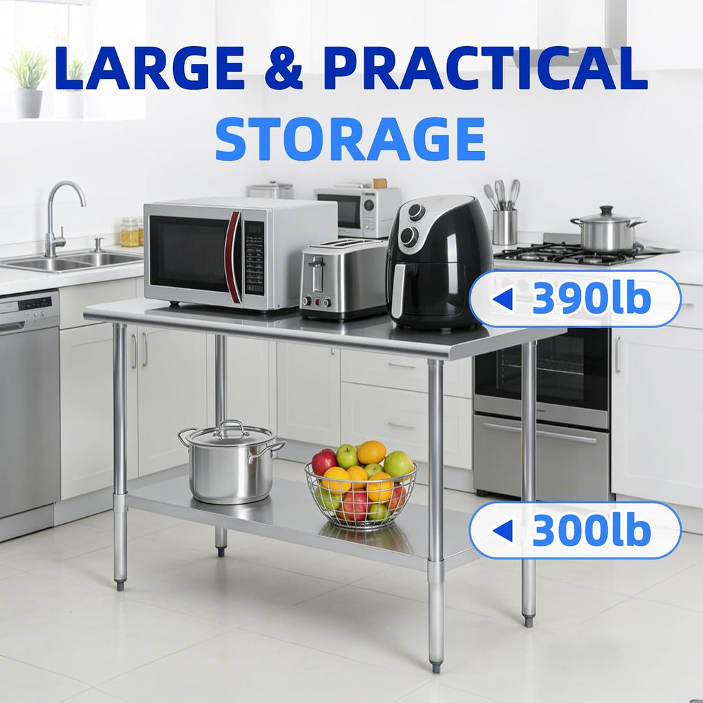 Stainless Steel Table 18" X 48" Commercial Prep & Work Table