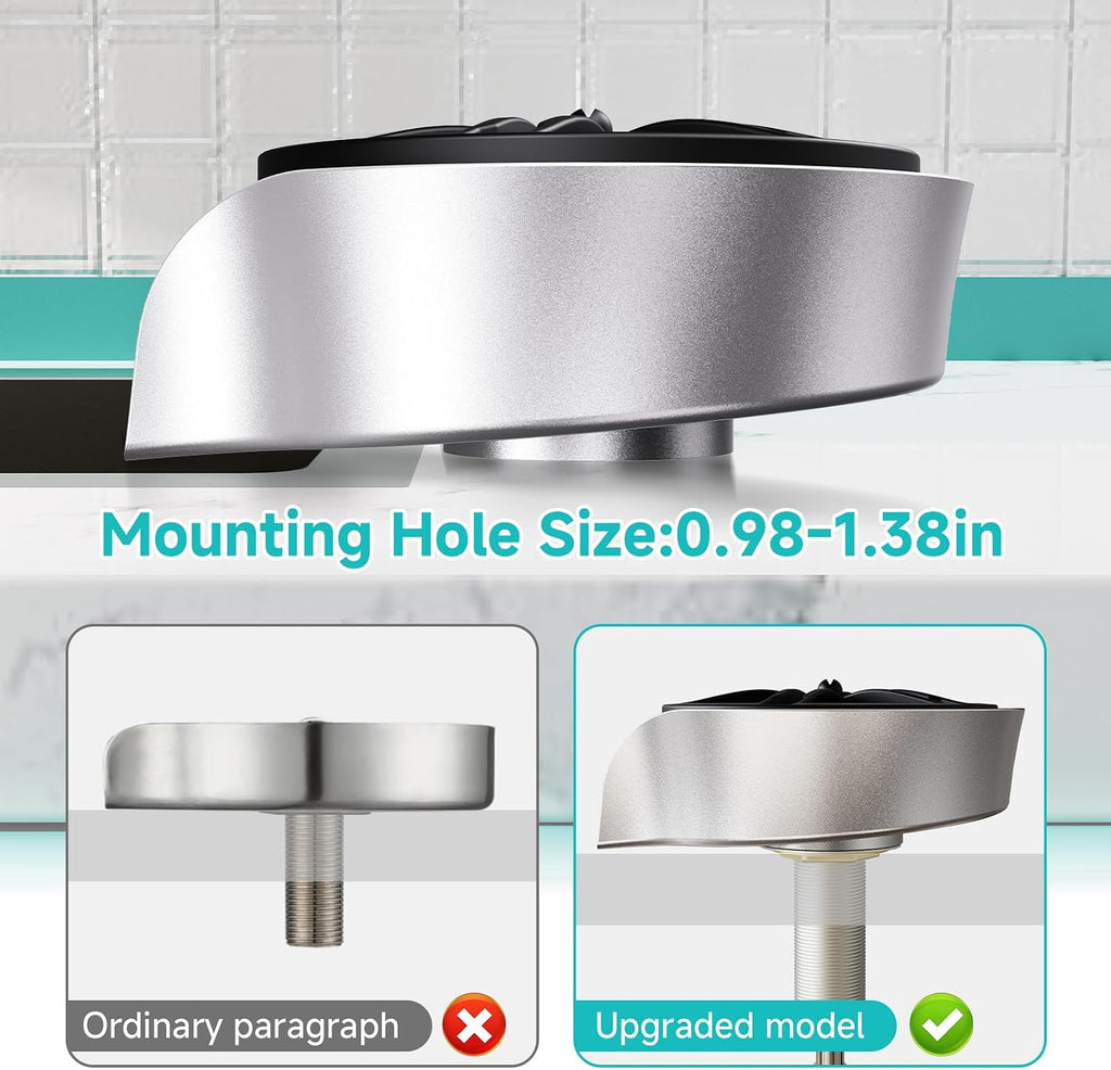 Glass Rinser for Kitchen Sink, High Pressure 360 Degree Rotating Spout Glass Rinser with Pull-out Spray Gun Design