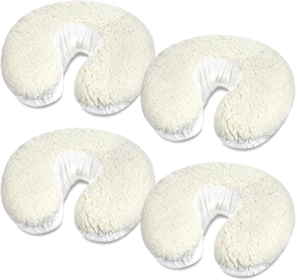 4 Pcs Massage Face Cradle Cover Fleece Massage Table Headrest Cover 14.5'' x 13'' Beauty Bed Facial Pillow Covers