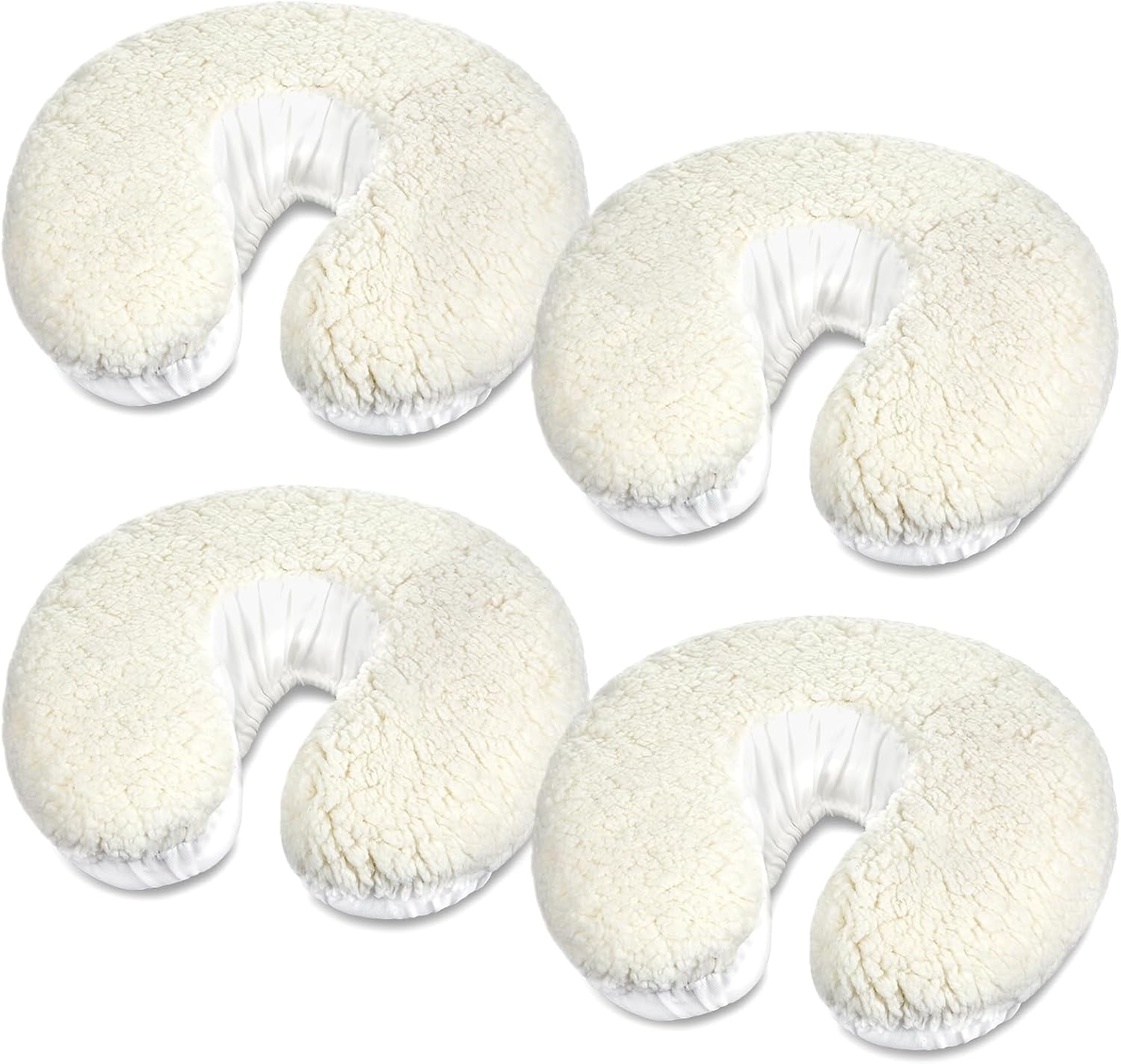 4 Pcs Massage Face Cradle Cover Fleece Massage Table Headrest Cover 14.5'' x 13'' Beauty Bed Facial Pillow Covers