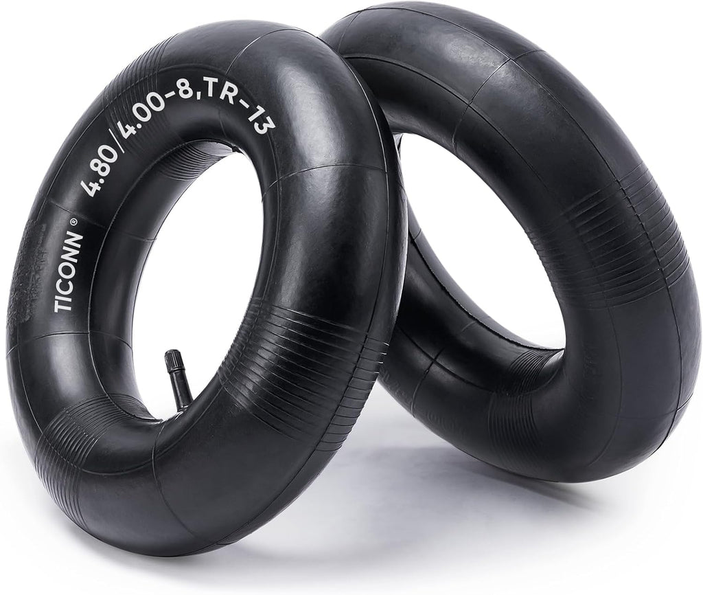 4.80/4.00-8 Inner Tube, 2 Pack Inner Tire Tube for Wheelbarrow Tires, Replacement Tube with TR-13 Straight Valve Stem