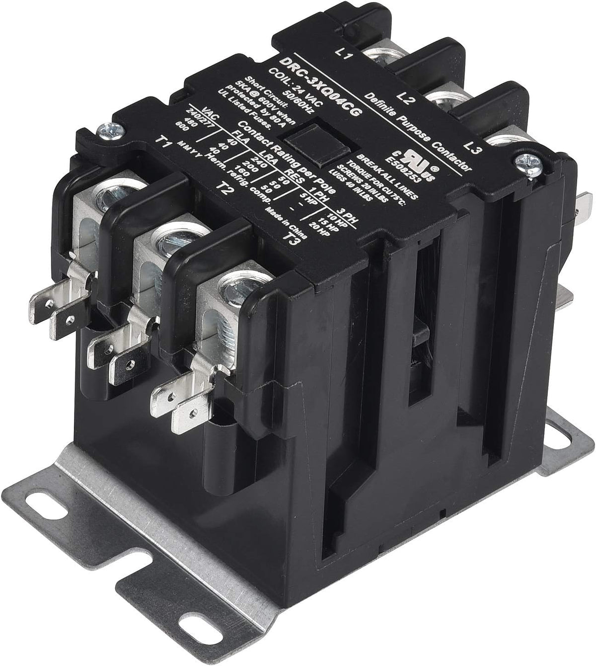 SunLee 3 Pole 40 Amp contactor 120V coil UL DP Contactor HVAC Contactor A2L Compliant 42CF35AF equivalent
