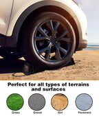 Wheel Chocks, 4Pack Heavy Duty Wheel Chocks with Rope, Black