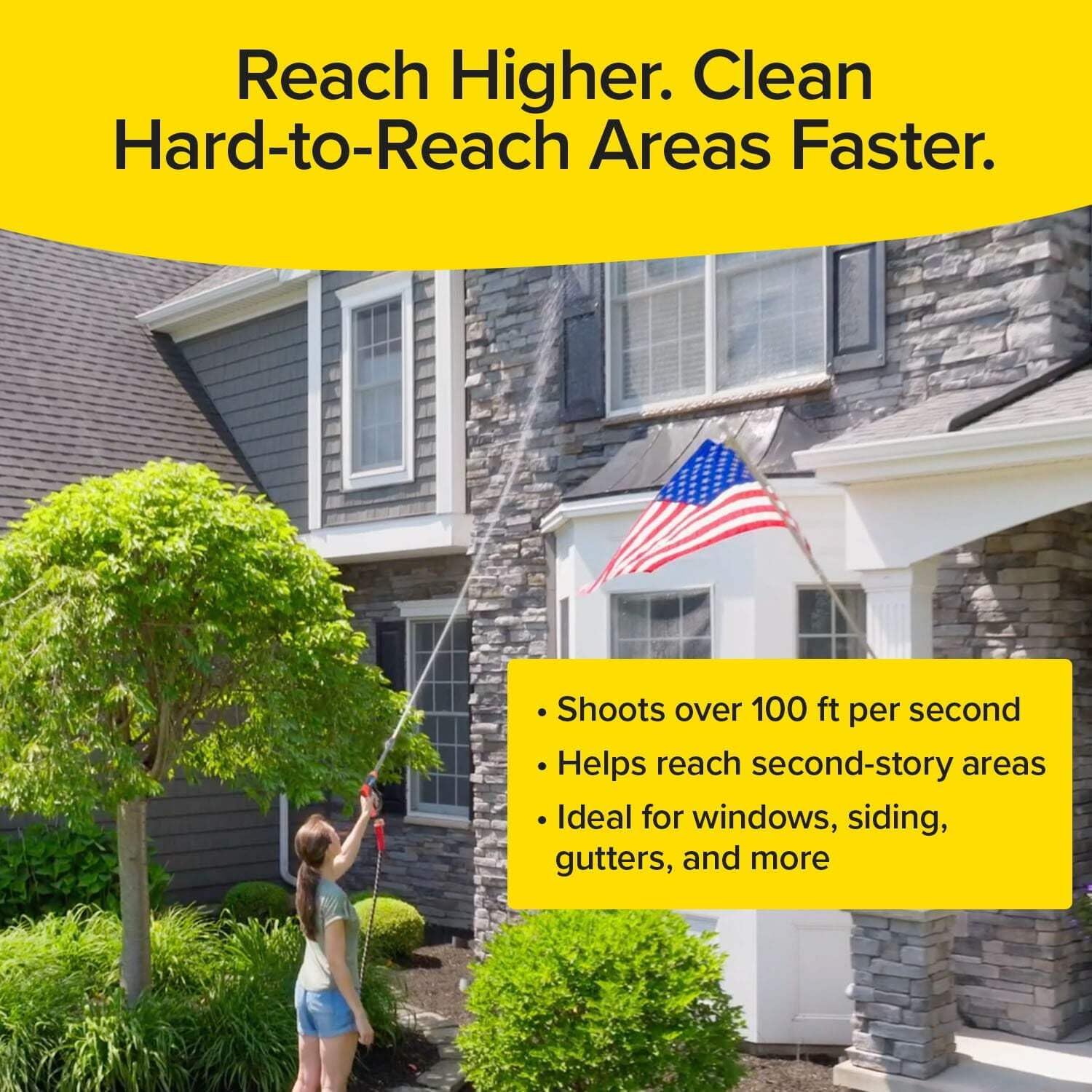 Arrow, AS SEEN ON TV, Customizable Spray Nozzle from Powerful Jet Stream Cleaning to Gentle Garden Watering, Flow