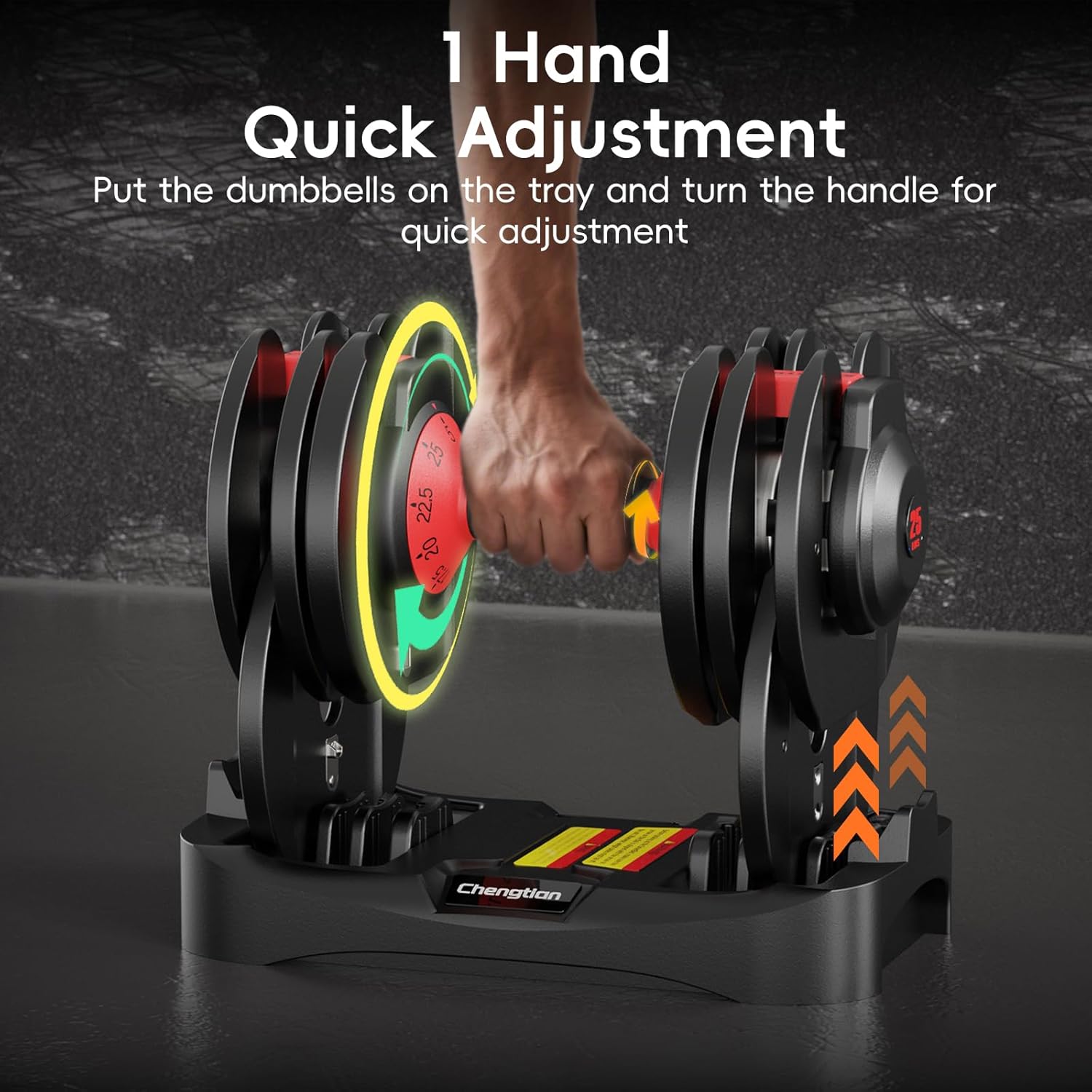 New Upgraded Adjustable Dumbbell Set of 2 (52.5 lbs/25 lbs), 15/9 Weights Dumbbell Set with Safe Locking System