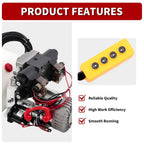 Nakkaa 12V DC 4 Way Double Acting Hydraulic Power Unit 4.5L Reservoir