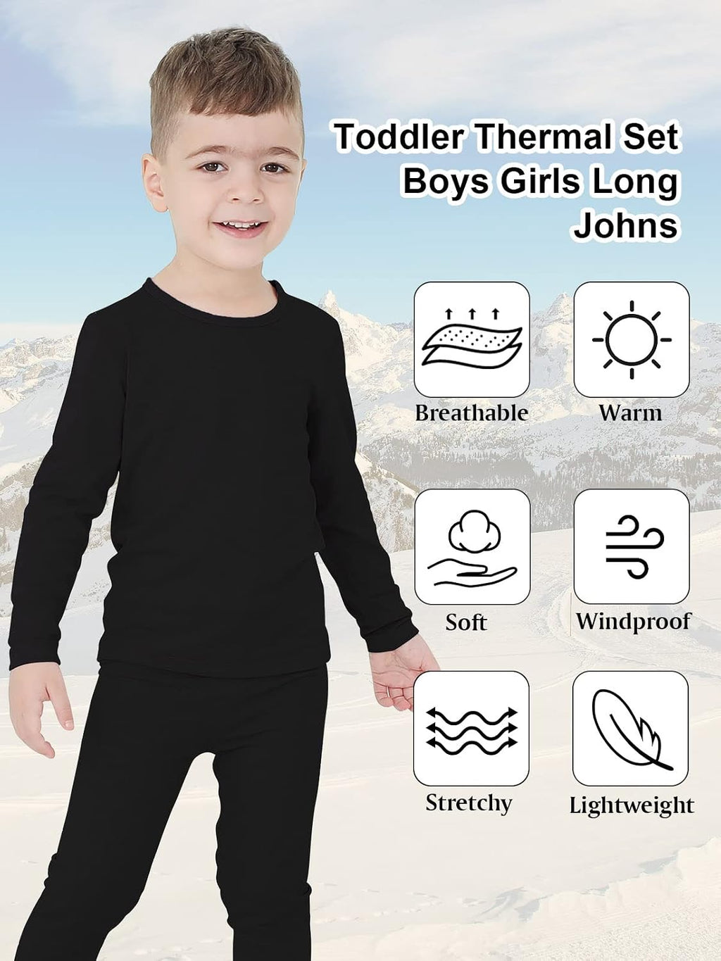 Kids Thermal Underwear Long Johns for Boys Girls Base Layer Toddler Thermal Set Ultra Soft