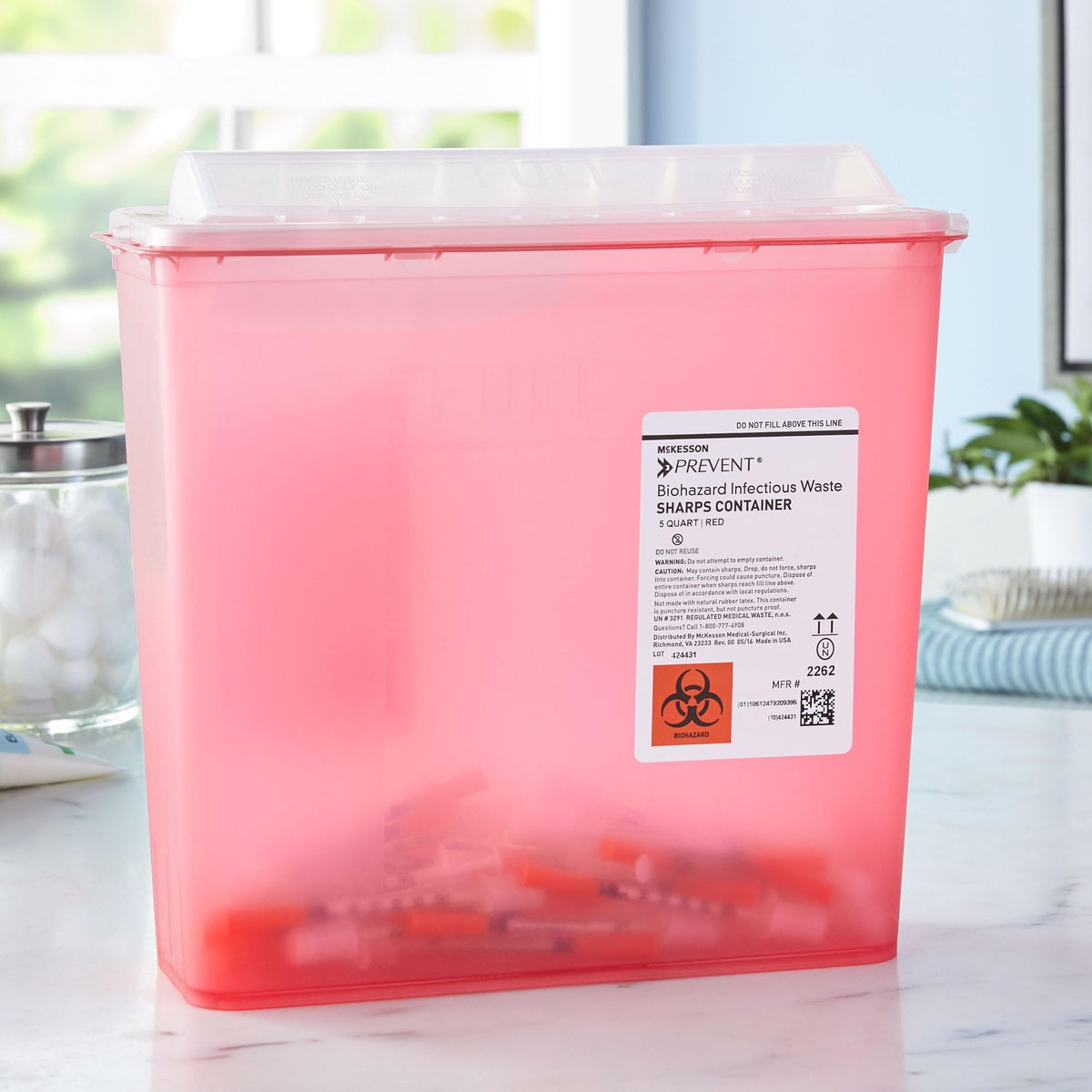 Prevent Sharps Container for Home Use, Red, 20 ct