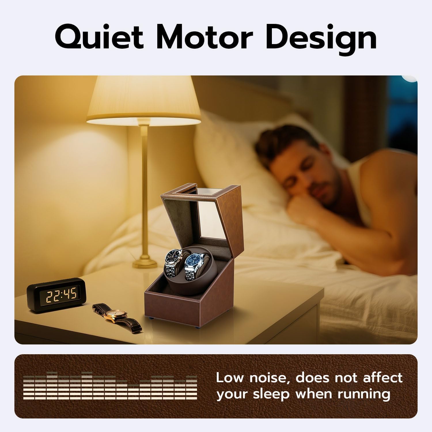 Watch Winder for Automatic Watches, Double Automatic Watch Winder Box with Quiet Japan-made Motor, Automatic Watch
