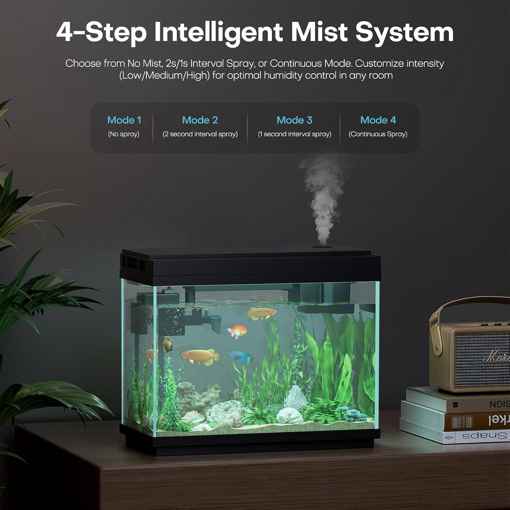 2.5 Gal Fish Tank Starter Kit, Smart Self-Cleaning Desk Aquarium