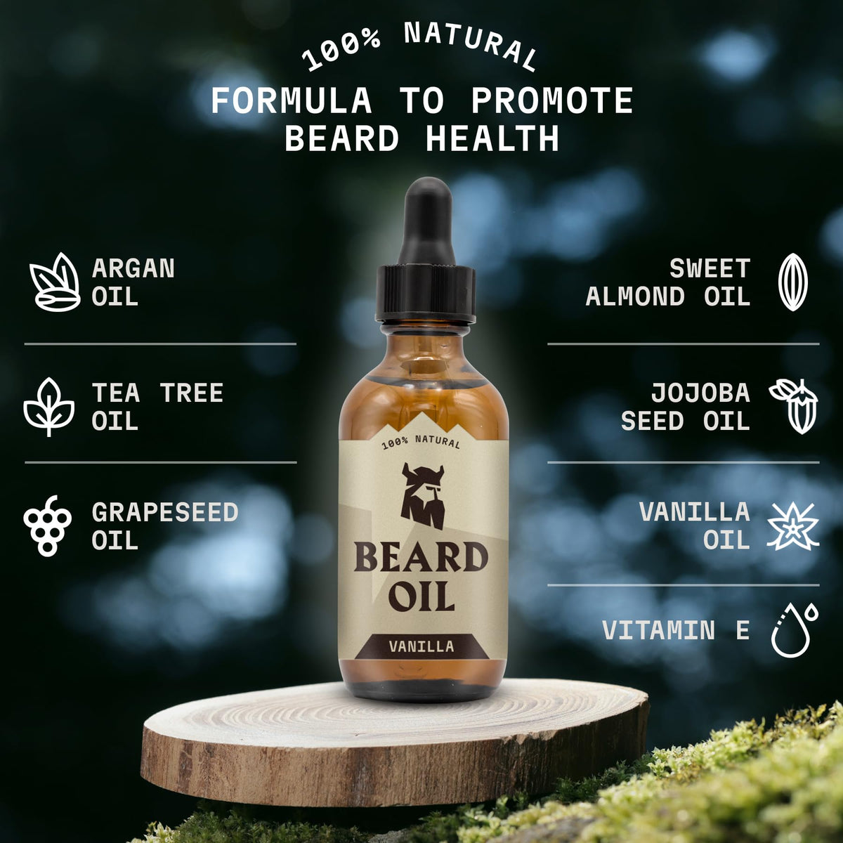Beard Oil for Men - 2 Fl Oz (Pack of 2), Vanilla