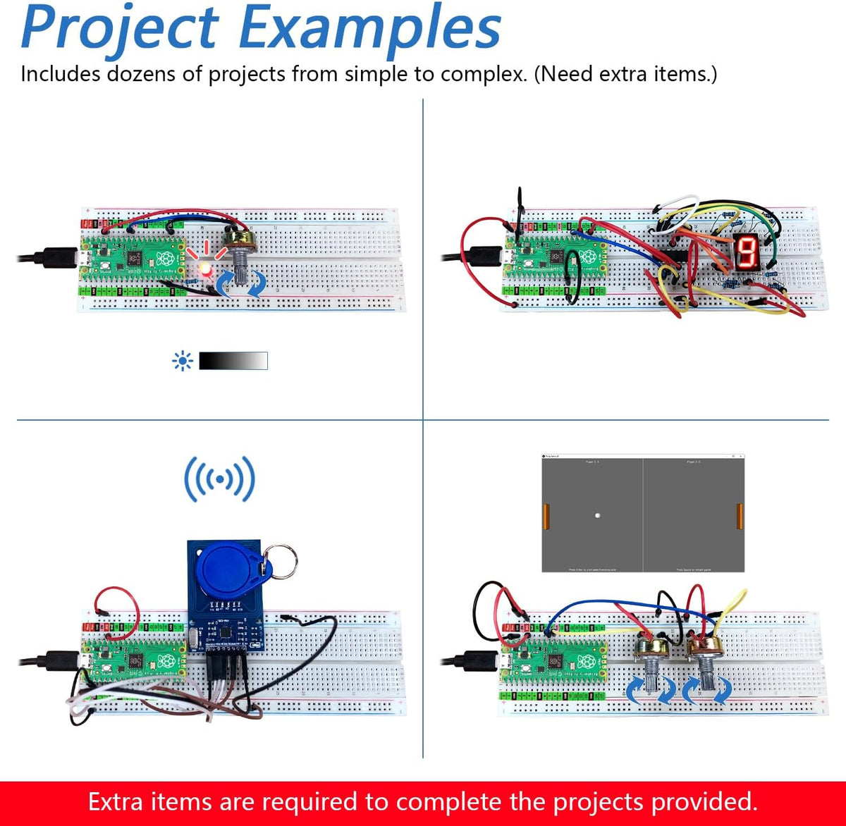 Freenove Raspberry Pi Pico Board Pre-Soldered Header, Dual-core Arm Cortex-M0+ Microcontroller, Development Board, Python C Java Code, Tutorial Example Projects