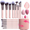 Makeup Brushes Premium Synthetic Foundation Powder Concealers Eye Shadows 18 Pcs Brush Set with 5 sponge & Holder