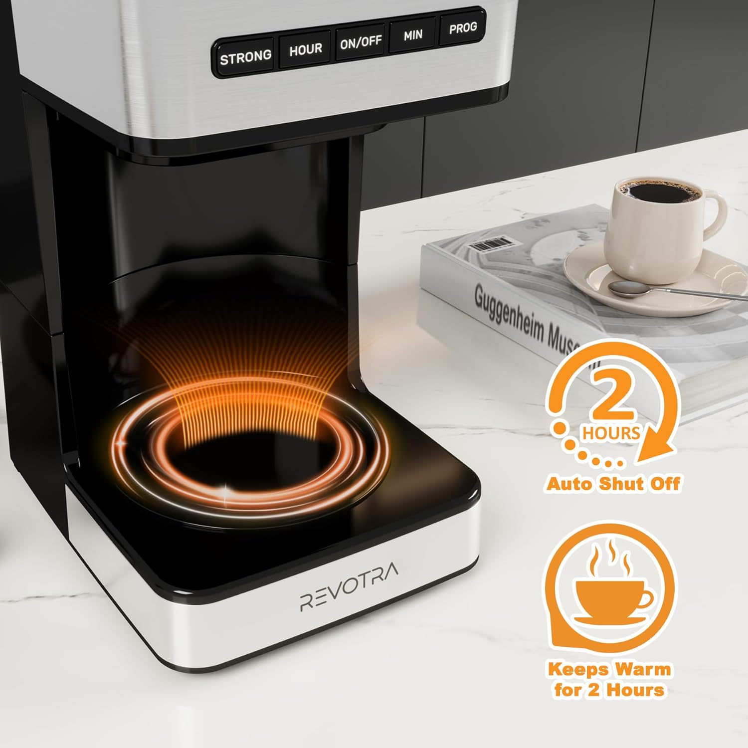 12 Cup Programmable Coffee Maker, Hot and Iced Drip Coffee Makers | Regular & Strong Brew Drip Coffee Machine, 1-4