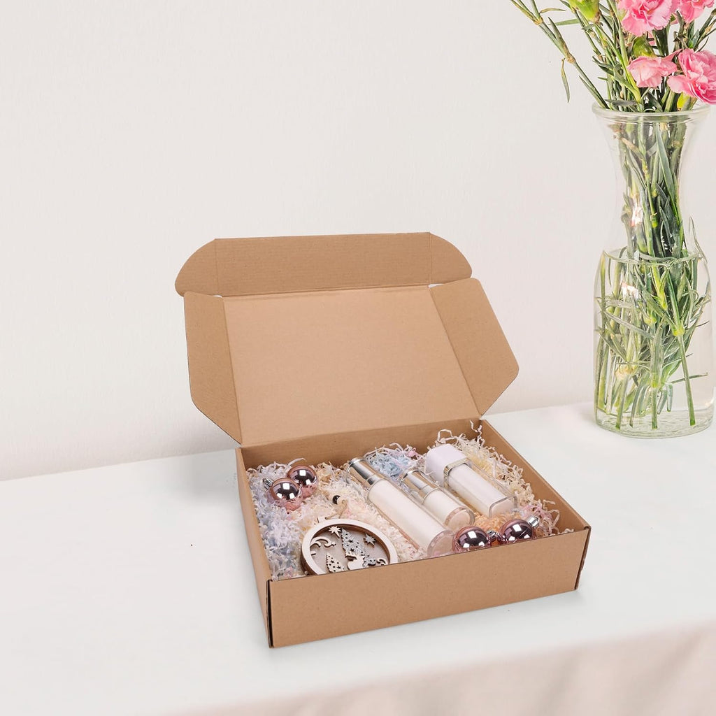 12x9x3 inch Small Shipping Boxes, Set of 6 Mailer Boxes, Brown