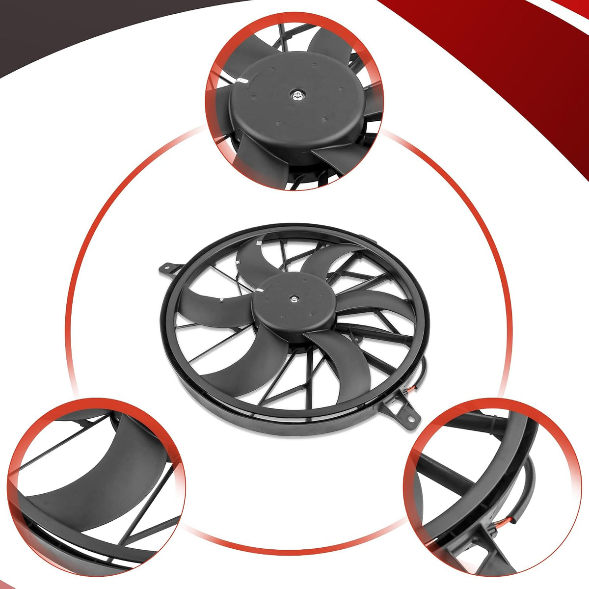 PartsFlow Radiator Cooling Fan Assembly for 1999-2003 Jeep Grand Cherokee for 2002-2003 Jeep Liberty 620-010