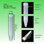 WATSON-BIO-LAB 1332-015S 15mL Conical Centrifuge Tube, 480 Pieces