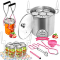 Canning Pot Water Bath Canner with Rack and Lid, 21.5 Quart Stainless Steel Stock Pots, Canning Supplies Starter Kit